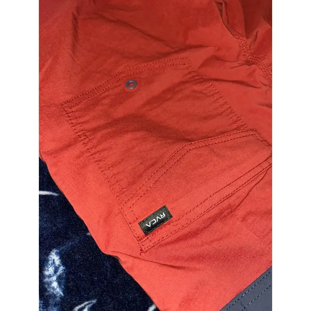 RVCA Men's Board Shorts Size 30 Color Red & Navy